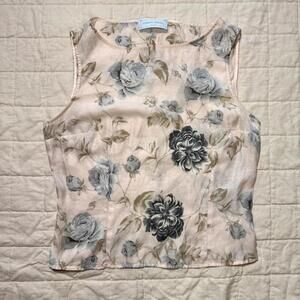 Sabrina Frigoli Milano Floral Metallic Sheen Top – Made in Italy-Size Large